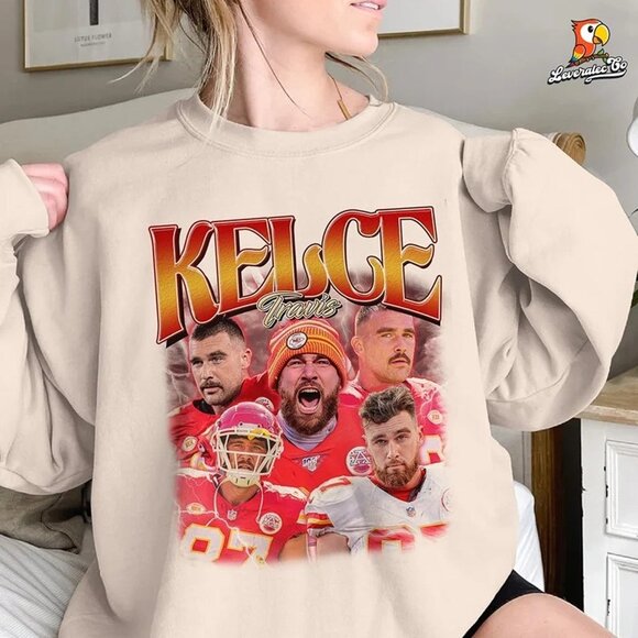 Travis Kelce Kansas City Chiefs NFL Football Fan Sweatshirt Crewneck 05 - Picture 1 of 5